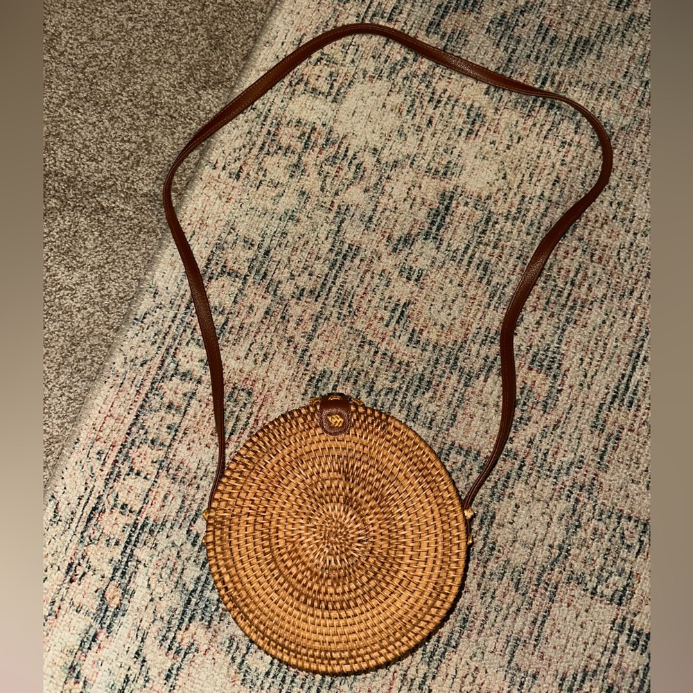 Brown Woven Crossbody Bag
